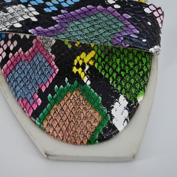 KAT MACONIE Multicolored Snake Embossed Block Heels Size US 9 - Picture 6 of 8